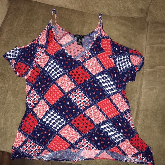 open shoulder tank top red white and blue - Picture 1 of 1